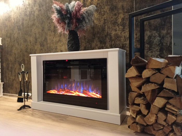 Semineu electric Bernard mini & Adeli, Dimensiuni (IxLxA) 725x1215x300 mm, Efect 3D, Telecomanda, Flacara multicolora [3]