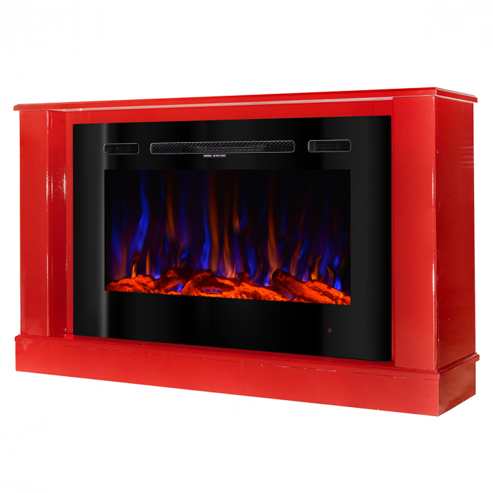 Semineu electric Bernard Red mini & Adeli, Dimensiuni (IxLxA) 725x1215x300 mm, Efect 3D, Telecomanda, Flacara multicolora [4]