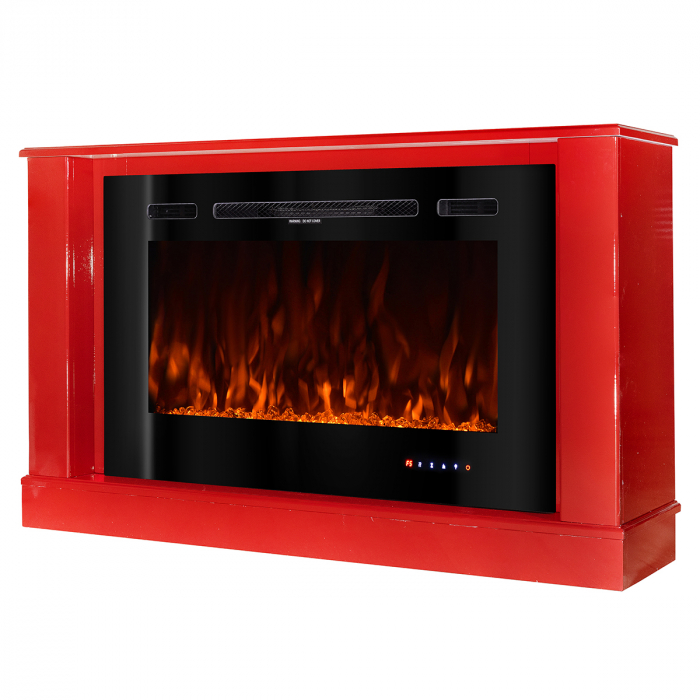 Semineu electric Bernard Red mini & Adeli, Dimensiuni (IxLxA) 725x1215x300 mm, Efect 3D, Telecomanda, Flacara multicolora [3]