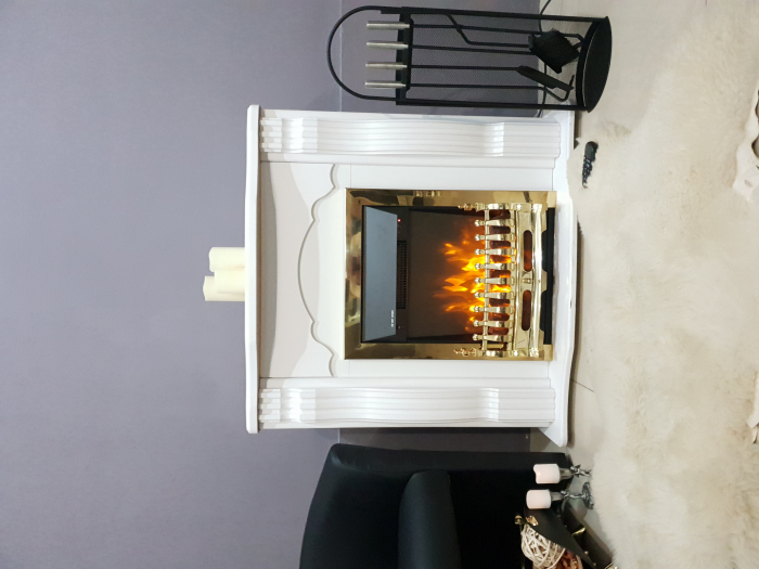 Semineu electric Clasic alb & Galileo gold, Dimensiuni 893X950X330 mm, 2000W, Efect 3D, Termostat [2]