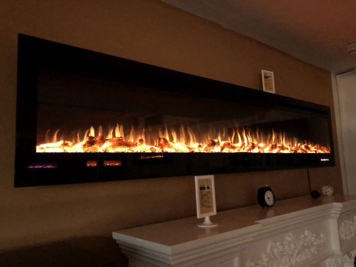 Semineu electric incorporabil Fidji, Dimensiuni 544X2540X140 mm, 1500W, Flacara colorata, Telecomanda [5]