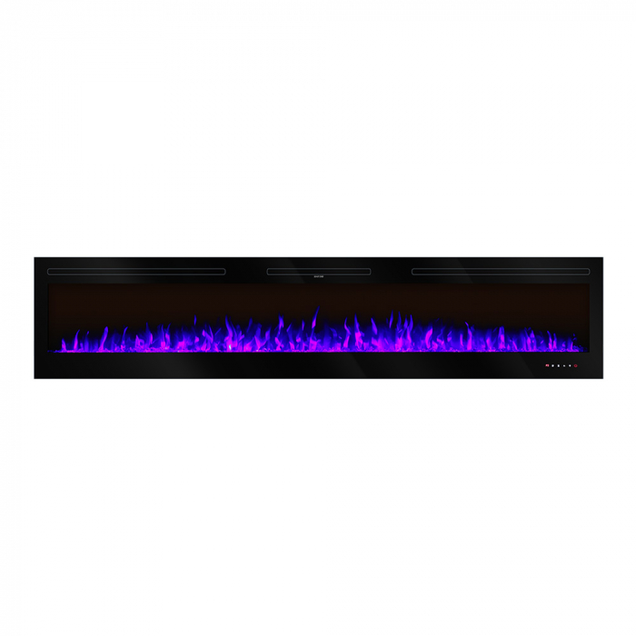 Semineu electric incorporabil Fidji, Dimensiuni 544X2540X140 mm, 1500W, Flacara colorata, Telecomanda [3]