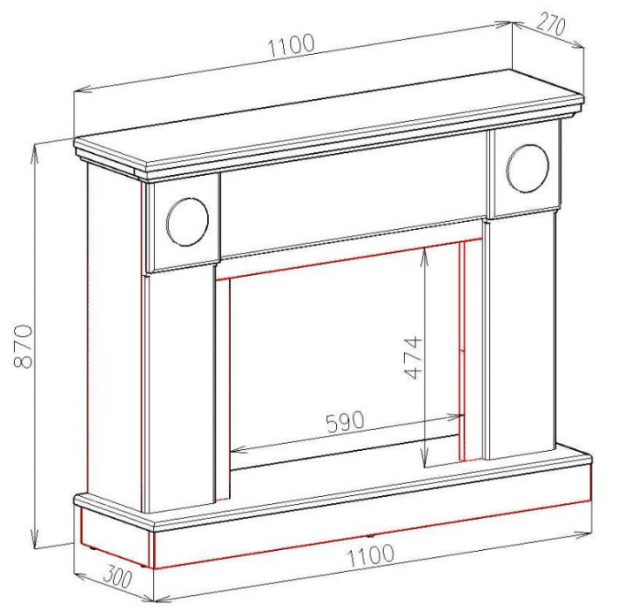 Semineu electric Latifa & Mars, Dimensiune (IxLxA) 870x1100x300 mm [4]