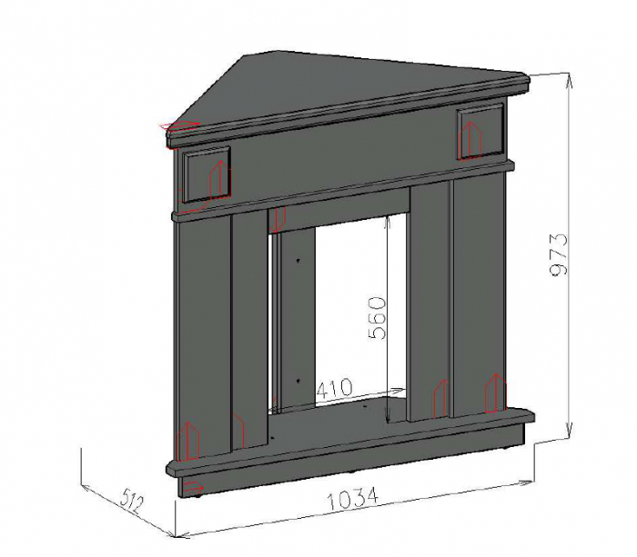 Semineu electric Marina de colt alb & Cristina, 2000 W [5]