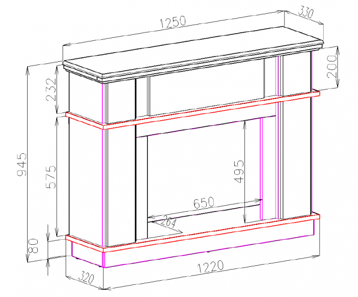 Semineu electric Miracle & Zakynthos, Dimensiuni 930X1220X340 mm, Efect 3D, Telecomanda [4]