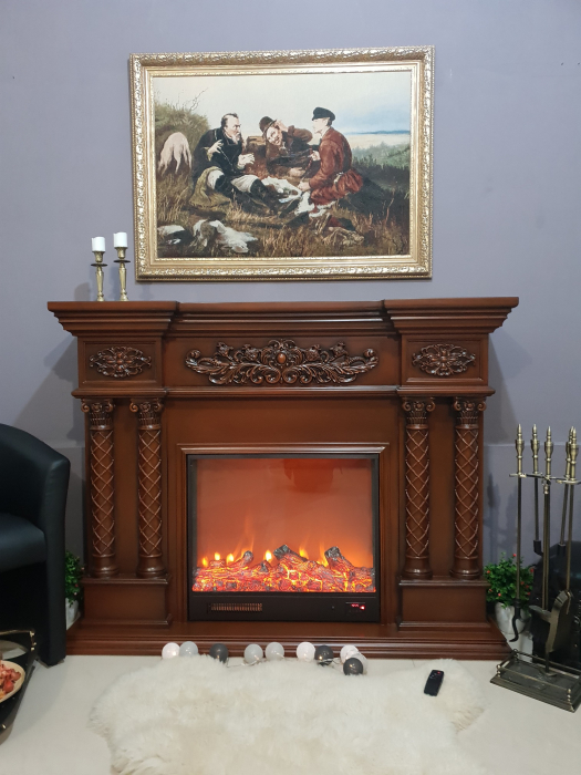 Semineu electric Montecarlo maro, Dimensiuni (IxLxA) 1260x1800x380 mm, Telecomanda, Efect 3D [4]
