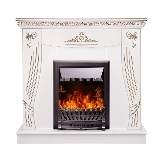 Semineu electric Napoli alb & Pluton, Dimensiuni 1016x1100x300 mm, 2000 W, Telecomanda, efect 3D [2]