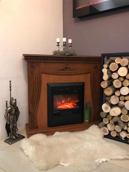 Semineu electric Napoli nuc & Cristina, Dimensiuni (I*L*A) :1016*1100*300 mm, Telecomanda, Efect 3D [3]