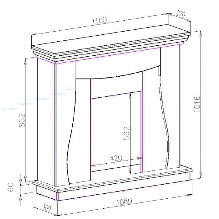 Semineu electric Napoli nuc & Cristina, Dimensiuni (I*L*A) :1016*1100*300 mm, Telecomanda, Efect 3D [5]