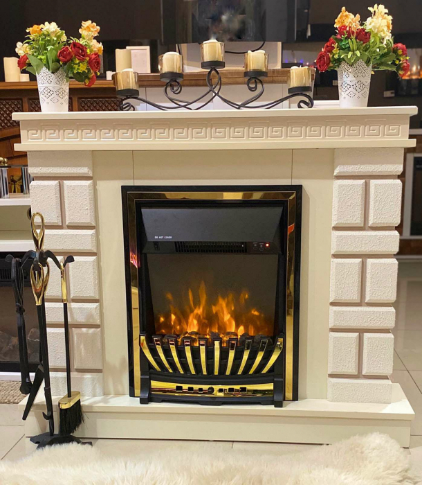 Semineu electric Nazarii mini Jasmine & Meridian,  Dimensiuni (I*L*A) :860*1080*245 mm, 2000W, Efect 3D, 2 trepte de putere [2]