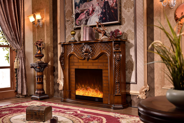 Semineu electric Premium PERLA mini maro, 1500 W, (LxAxI): 1200*330*1020 mm, efect 3D, telecomanda [2]