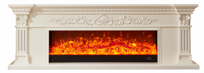 Semineu electric Premium POSEIDON, alb, 1500 W, (I*L*A) :700*2000*330 mm, efect 3D, telecomanda [5]