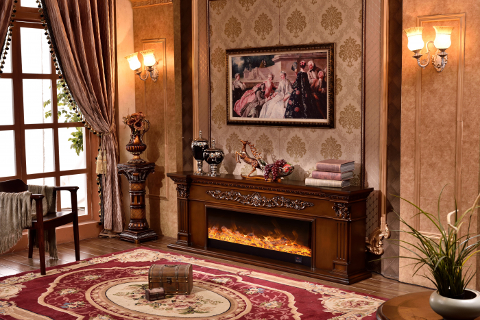 Semineu electric Premium POSEIDON, maro, 1500 W, (IxLxA) 700x2000x330 mm, efect 3D, telecomanda [3]