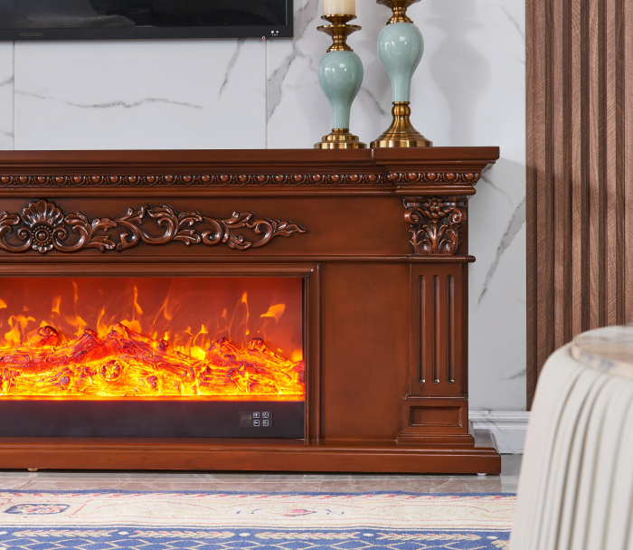 Semineu electric Premium POSEIDON, maro, 1500 W, (IxLxA) 700x2000x330 mm, efect 3D, telecomanda [9]