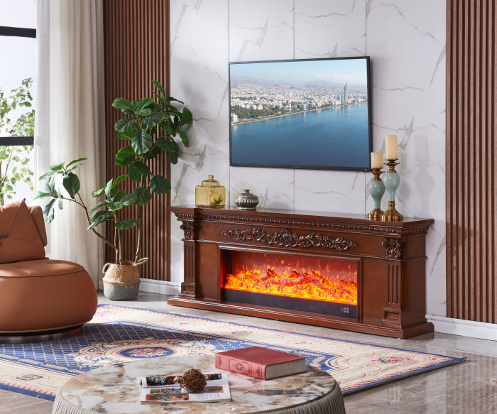 Semineu electric Premium POSEIDON, maro, 1500 W, (IxLxA) 700x2000x330 mm, efect 3D, telecomanda [5]