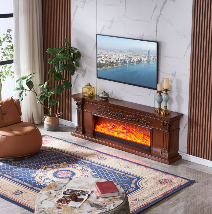 Semineu electric Premium POSEIDON, maro, 1500 W, (IxLxA) 700x2000x330 mm, efect 3D, telecomanda [6]