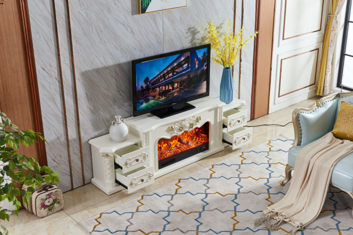 Semineu electric Premium AGAPIS, alb, 1500 W, (Î*L*A) 600x2050x380 mm, efect 3D, telecomanda [3]