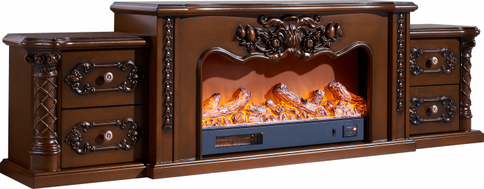 Semineu electric Premium AGAPIS, maro, 1500 W, (Î*L*A) 600x2050x380 mm, efect 3D, telecomanda [9]