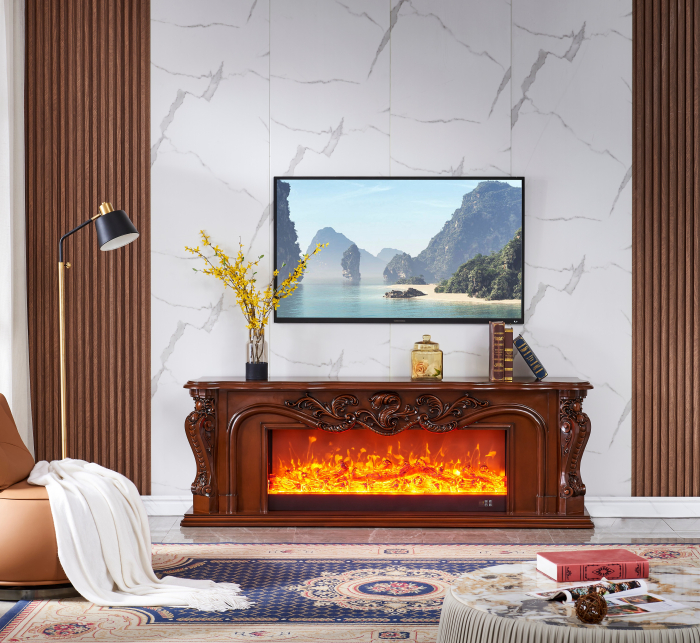 Semineu electric Premium ARTEMIS, maro, 1500 W, (Î*L*A) 700x2000x330 mm, efect 3D, telecomanda [2]