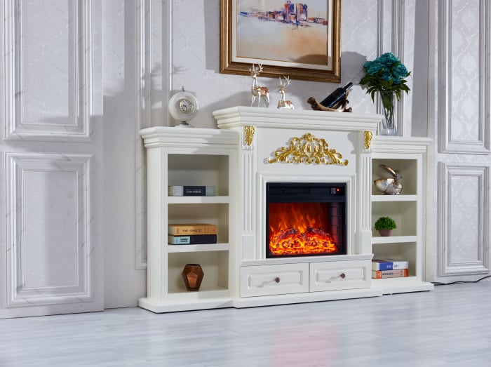 Semineu electric Premium EVA, ALB, 1500 W, (Î*L*A) 1160x2000x330 mm, efect 3D, telecomanda [2]