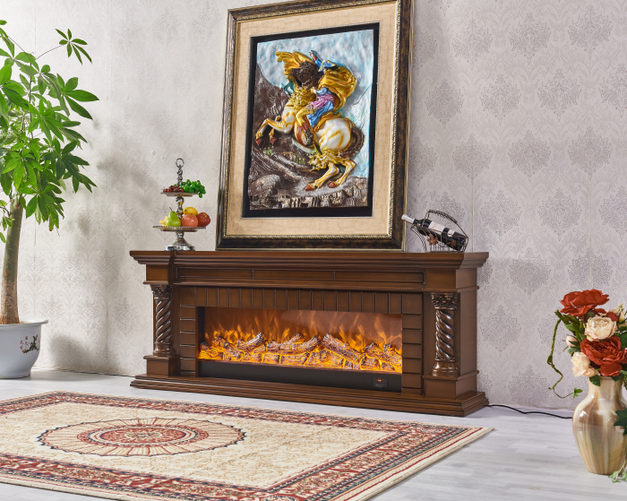 Semineu electric Premium FRANKFURT, maro, 1500 W, (Î*L*A) 700x1800x330 mm, efect 3D, telecomanda [3]