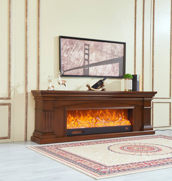 Semineu electric Premium ELSA, maro, 1500 W, (I*L*A) :700*2000*330 mm, efect 3D, telecomanda [2]