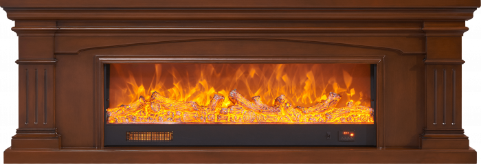 Semineu electric Premium ELSA, maro, 1500 W, (I*L*A) :700*2000*330 mm, efect 3D, telecomanda [6]