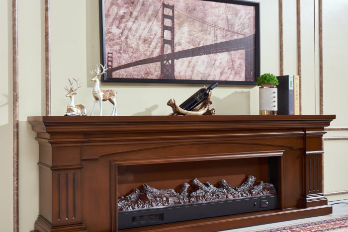 Semineu electric Premium ELSA, maro, 1500 W, (I*L*A) :700*2000*330 mm, efect 3D, telecomanda [4]