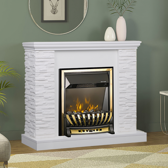 Semineu electric Rock alb & Meridian, Dimensiuni (IxLxA) 883x980x300 mm, Termostat, Efect 3D, Telecomanda [3]