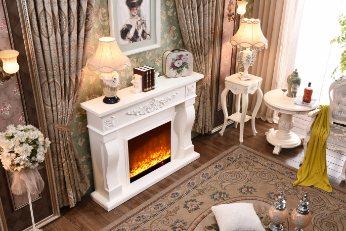 Semineu electric Premium TORINO, alb, 1500 W, (I*L*A) :1160*1500*330 mm, efect 3D, telecomanda [3]