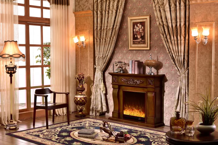 Semineu electric Premium TORINO mini, maro, 1500 W, (IxLxA): 1020x1200x330 mm, efect 3D, telecomanda [2]