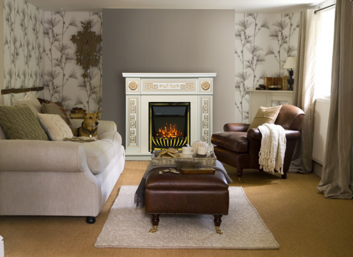 Semineu electric Versailles gold & Meridian, Dimensiuni (IxLxA) 960x1100x300 mm, Telecomanda, 2 efect de incalzire, Efect 3D [4]