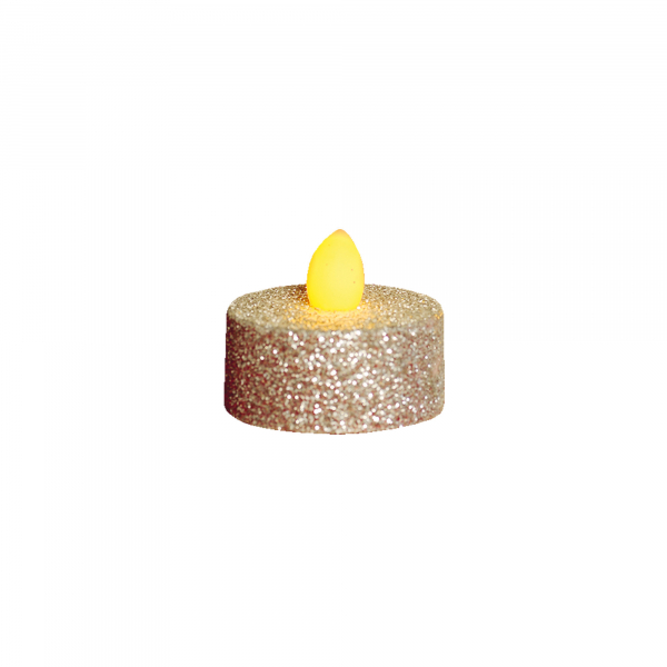 Set candele cu LED, glitter argintiu [2]
