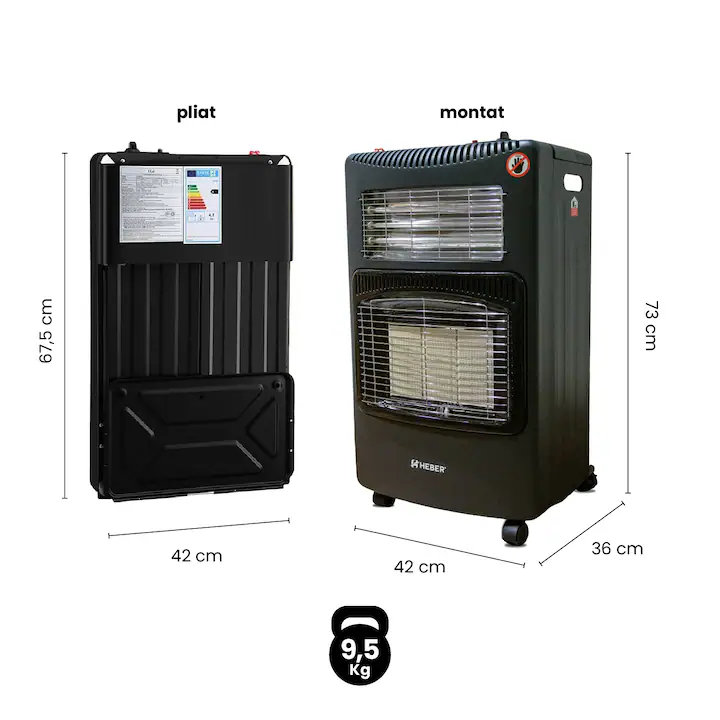 Soba portabila pe GPL si Electric, Heber HBR-7562, Acoperire 20-60 mp, Senzor ODS Siguranta, 4200 W, 4 Roti, Protectie rasturnare, Aprindere Piezo [9]