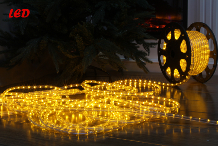 Rola led, furtun luminos de exterior, ALB CALD, 100 m, alimentator inclus [0]