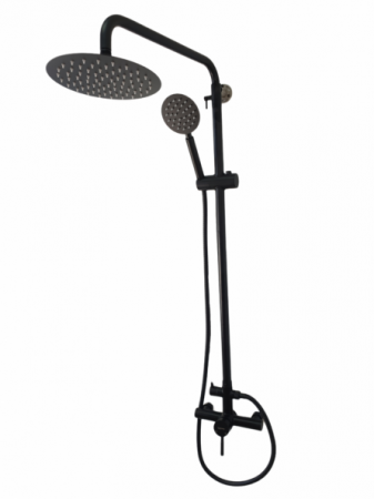 Coloana de dus MIXXUS SUS-003-J BLACK 20 cm + baterie si para, monocomanda, furtun flexibil [3]