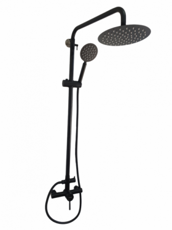 Coloana de dus MIXXUS SUS-003-J BLACK 20 cm + baterie si para, monocomanda, furtun flexibil [2]