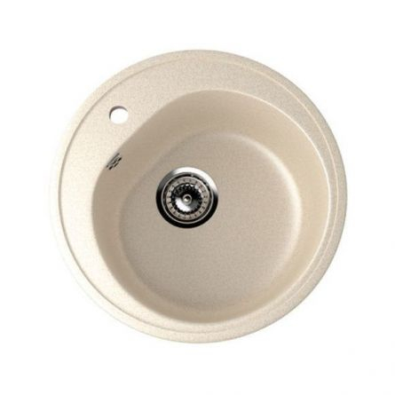 Chiuveta rotunda Compozit Bucatarie Ulgran U-101-328, Bej, Sifon Complet inclus [0]