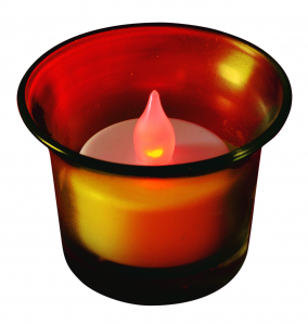 Candelă cu LED şi suport din sticlă, galben, 3V [2]