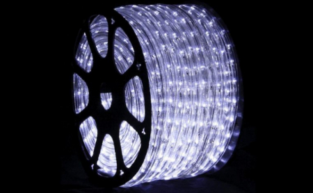 Rola led, furtun luminos de exterior, ALB RECE, 10 m, alimentator inclus [2]