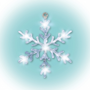 Decor fereastra, acril, cu LED-uri, fulg de zapada [1]