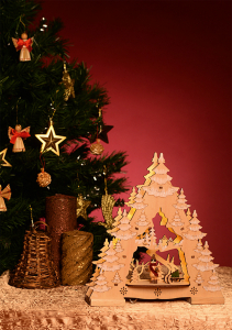 Decor pentru masă cu LED, brad, 3V [0]