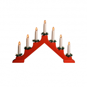 Decor piramidă cu lumânări, 7 becuri, roşu, 3V [1]