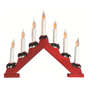 Decor piramidă cu lumânări, 7 becuri tip flacără, roşu, 230V [2]