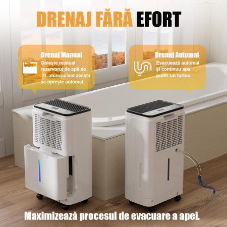 Dezumidificator Heber®, 12 l/zi afisaj si control digital, dezumidificare inteligenta, functie uscare haine, temporizator 24 de ore, WiFi, Smart Life [4]