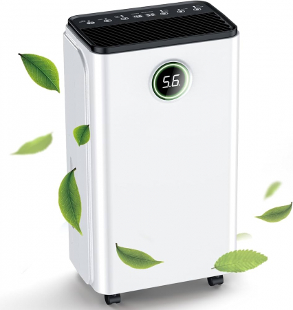 Dezumidificatoare - Dezumidificator Heber®, 12 l/zi afisaj si control digital, dezumidificare inteligenta, functie uscare haine, temporizator 24 de ore, WiFi, Smart Life