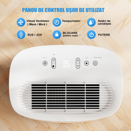 Dezumidificator Heber® 20 l /zi, cu rezervor de apa de 3,7 l, blocare pentru copii, furtun de scurgere pentru drenaj continuu, eficient energetic [4]