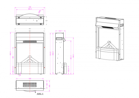 Focar electric Corsica, Dimensiuni (I*L*A) :487*691*204 mm, 1500 W, Telecomanda, 2 trepte de putere [2]