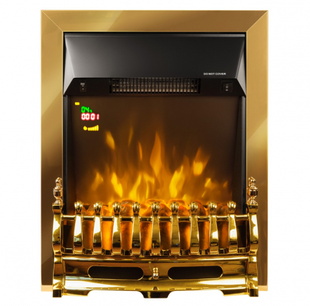 Focar electric incorporabil Galileo gold, Dimensiuni (I*L*A) :595*485*120 mm, Termostat ajustabil, Efect 3D, Telecomanda [1]