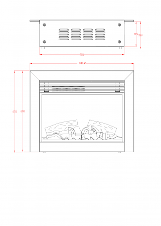 Focar electric incorporabil Richi, Dimensiuni (I*L*A) :645*817*225 mm, Efect de sunet, Telecomanda [2]